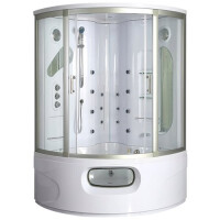 Duża wanno kabina Spa z hydromasażem + sauna parowa 155x155 cm MO-0543