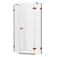Miedziana kabina pięciokątna 100x80 EXK-3825 Avexa New Trendy Copper Brushed