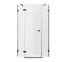 Kabina pięciokątna stal szczotkowana 80x80 lewa EXK-3829 Avexa New Trendy Gunmetal Brushed