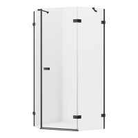 Kabina pięciokątna stal szczotkowana 100x80 EXK-3839 Avexa New Trendy Gunmetal Brushed