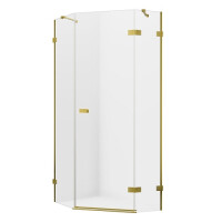 Złota szczotkowana kabina pięciokątna 100x80 EXK-3858 Avexa New Trendy Gold Brushed