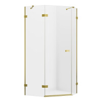 Złota szczotkowana kabina pięciokątna 100x80 EXK-3859 Avexa New Trendy Gold Brushed
