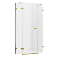 Złota szczotkowana kabina pięciokątna 100x80 EXK-3860 Avexa New Trendy Gold Brushed