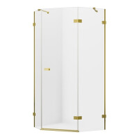 Złota szczotkowana kabina pięciokątna 100x80 EXK-3861 Avexa New Trendy Gold Brushed