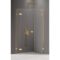 Zlota kabina pięciokątna 100x80 EXK-3849 Avexa New Trendy Gold Shine