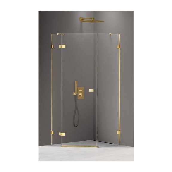 Zlota kabina pięciokątna 100x80 EXK-3849 Avexa New Trendy Gold Shine