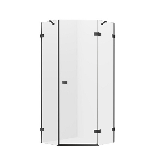 Czarna kabina pięciokątna 90x90 prawa EXK-3876 Avexa New Trendy Black