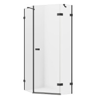 Czarna kabina pięciokątna 100x80 EXK-3880 Avexa New Trendy Black