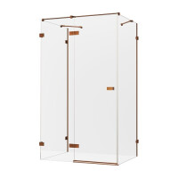 Kabina prysznicowa przyścienna lewa 90x90 cm EXK-3698 Avexa New Trendy Copper Brushed
