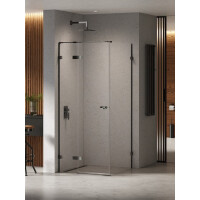 Czarna kabina prysznicowa 90x90 lewa EXK-6153 Eventa Black Chrome New Trendy
