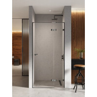 Czarne drzwi prysznicowe uchylne 120 cm prawe EXK-6136 Eventa Black Chrome New Trendy