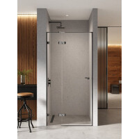 Czarne drzwi prysznicowe uchylne 110 cm lewe EXK-6133 Eventa Black Chrome New Trendy