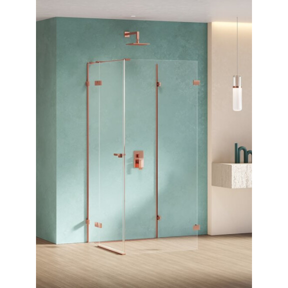 Miedziana kabina przyścienna z bocznym wejściem 90x100 EXK-6511 Eventa Copper Shine New Trendy