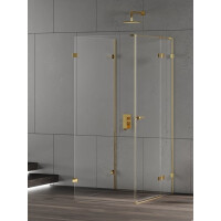 Złota kabina przyścienna z bocznym wejściem 90x90 EXK-4825 Eventa Gold Shine New Trendy
