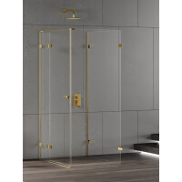 Złota kabina przyścienna z bocznym wejściem 90x80 EXK-4818 Eventa Gold Shine New Trendy