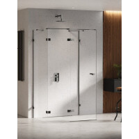 Czarna przyścienna kabina prysznicowa lewa 120x90 EXK-6268 Eventa Black Chrome New Trendy
