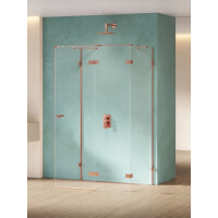 Miedziana przyścienna kabina prysznicowa prawa 90x90 EXK-6482 Eventa Copper Shine New Trendy