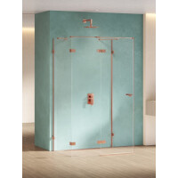 Miedziana przyścienna kabina prysznicowa lewa 90x100 EXK-6483 Eventa Copper Shine New Trendy