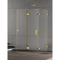 Złota przyścienna kabina prysznicowa prawa 90x90 EXK-4801 Eventa Gold Shine New Trendy