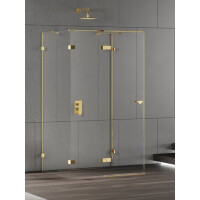 Złota przyścienna kabina prysznicowa lewa 90x90 EXK-4800 Eventa Gold Shine New Trendy
