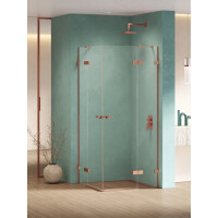 Miedziana kabina prysznicowa podwójne drzwi uchylne 100x100 EXK-6442 Eventa Copper Shine New Trendy