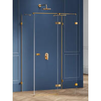 Złota szczotkowana kabina prysznicowa przyścienna prawa 80x80 cm EXK-3101 Avexa New Trendy Gold Brushed