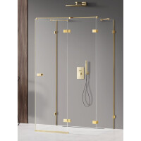 Złota kabina prysznicowa przyścienna prawa 100x100 cm EXK-2139 Avexa New Trendy Gold Shine
