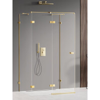 Złota kabina prysznicowa przyścienna lewa 120x90 cm EXK-2120 Avexa New Trendy Gold Shine