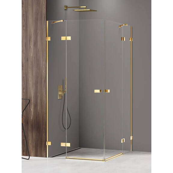 Złota kabina prysznicowa podwójne drzwi 100x120 EXK-1703 Avexa Gold Shine New Trendy