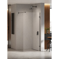 Czarna ścianka prysznicowa 110 cm szkło 8mm EXK-6299 Eventa Black Chrome New Trendy
