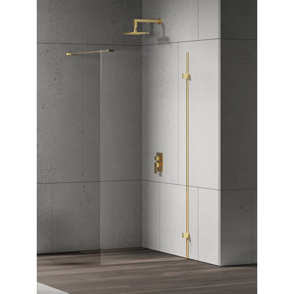 Złota ścianka prysznicowa 80 cm szkło 8mm EXK-4839 Eventa Gold Shine New Trendy