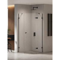 Czarna kabina prysznicowa pięciokątna prawa 90x90 EXK-6291 Eventa Black Chrome New Trendy