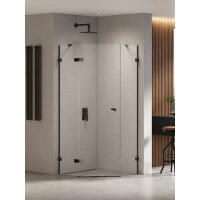 Czarna kabina prysznicowa pięciokątna lewa 90x90 EXK-6290 Eventa Black Chrome New Trendy