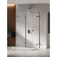Czarna kabina przyścienna z bocznym wejściem 80x90 EXK-6279 Eventa Black Chrome New Trendy