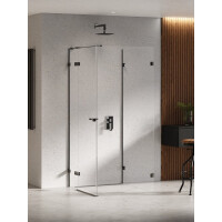 Czarna kabina przyścienna z bocznym wejściem 100x80 EXK-6276 Eventa Black Chrome New Trendy