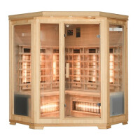 Sauna na podczerwień 5-osobowa 150x150 cm grzejniki kwarcowe i karbonowe Bergen4 Infrared