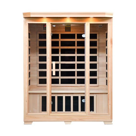 Sauna na podczerwień 4-osobowa 153x125 cm grzejniki karbonowe Lahti3 Infrared