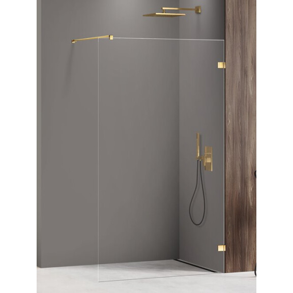 Ścianka prysznicowa złota szczotkowana szkło 8 mm 100 cm EXK-7015 Avexa Gold Brushed New Trendy
