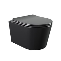 Czarna matowa miska wc wisząca Rimless Elite Tornado ELITE-MTB-03 Hydrosan