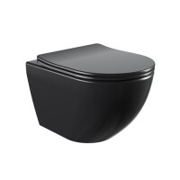 Czarna matowa miska wc wisząca Rimless Nero Tornado NERO-MTB-03 Hydrosan