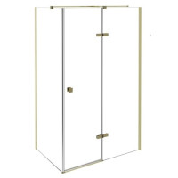 Złota prostokątna kabina prysznicowa 120x90 prawa Pixa Gold Besco