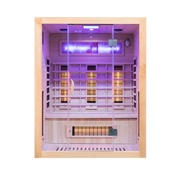 Sauna na podczerwień trzyosobowa panele sól himalajska 150X120X190CM MO-EA3R Infrared Mazur