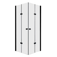 Czarna matowa kabina prysznicowa drzwi składane 90x90 BKP122FT09K Foldex