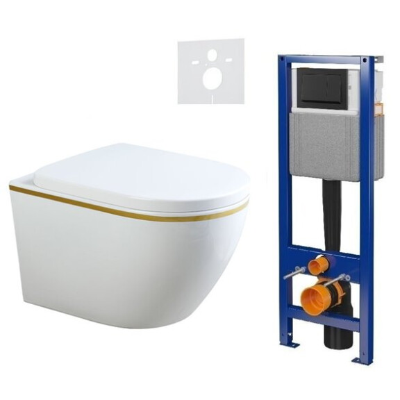 Zestaw podtynkowy stelaż CERSANIT MITO 40 MECH + MIZU-WH-GL-TR-02 + przycisk ENTER II czarny mat