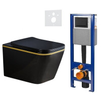 Zestaw podtynkowy stelaż CERSANIT MITO 40 MECH + RAIN-BL-GL-RIM-03 + przycisk ENTER II czarny mat