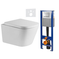 Zestaw podtynkowy stelaż CERSANIT MITO 40 MECH + miska VIVA-WH-02 + przycisk ENTER II chrom