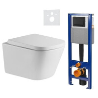 Zestaw podtynkowy stelaż CERSANIT MITO 40 MECH + miska VIVA-WH-02 + przycisk ENTER II czarny mat