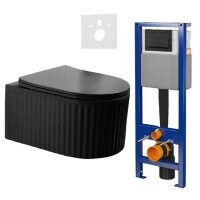 Zestaw podtynkowy stelaż CERSANIT MITO 40 MECH + miska LUMA-BL-RIM-03 + przycisk ENTER II czarny mat