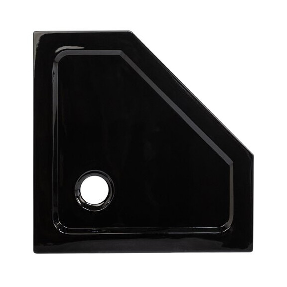 Czarny brodzik prysznicowy pięciokątny 80x80 ST07A wysokość 5 cm