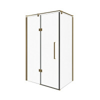 Złota prostokątna kabina prysznicowa 100x80 BK248T08/10ZL Fresh Line Lewa